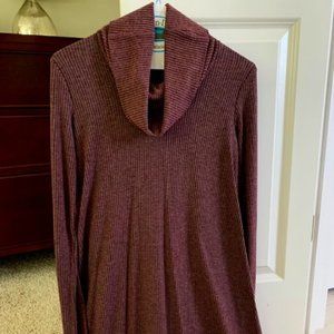 Socialite burgundy cowl neck dress